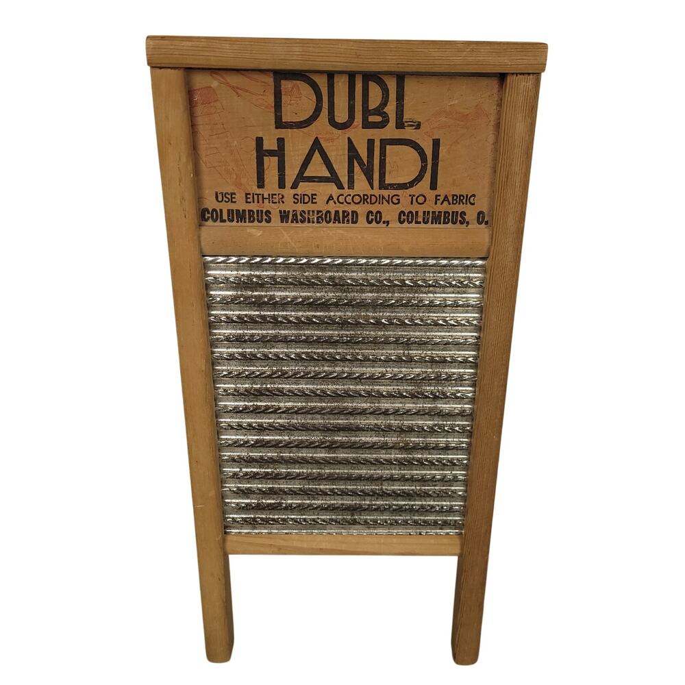 Vintage Dubl Handi Washboard Columbus Co 18x8.5 Cottagecore Farmhouse Decor